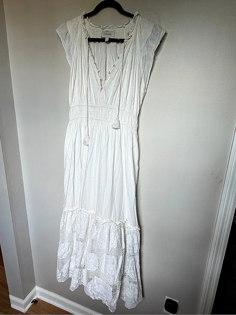 Cleobella Kirsten Maxi Dress White Like New size L